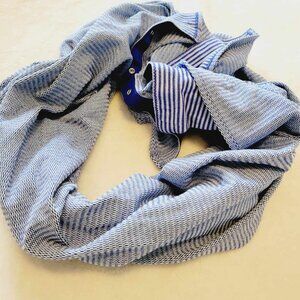 Lululemon Vinyasa Scarf *Rulu Mini Check Pique Caspian Blue Heathered Inkwell